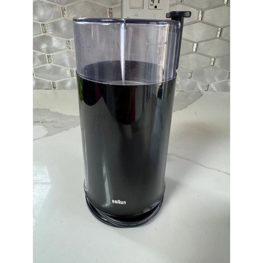 Vintage Braun Aromatic Coffee Grinder KSM2 Type 4041 Black Electric Blade Mill